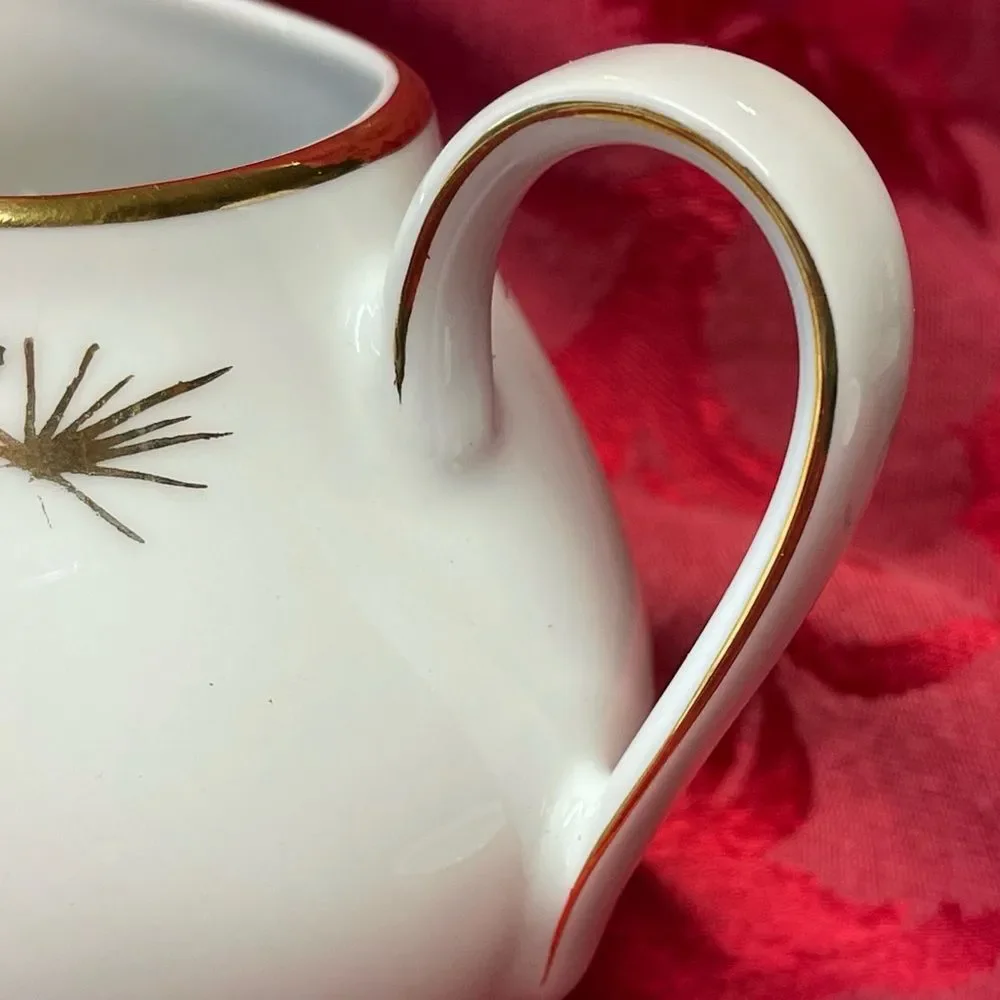 MCM Oscar Schaller & Co. Starburst Creamer and Sugar‎ Bowl with Lid. RARE!